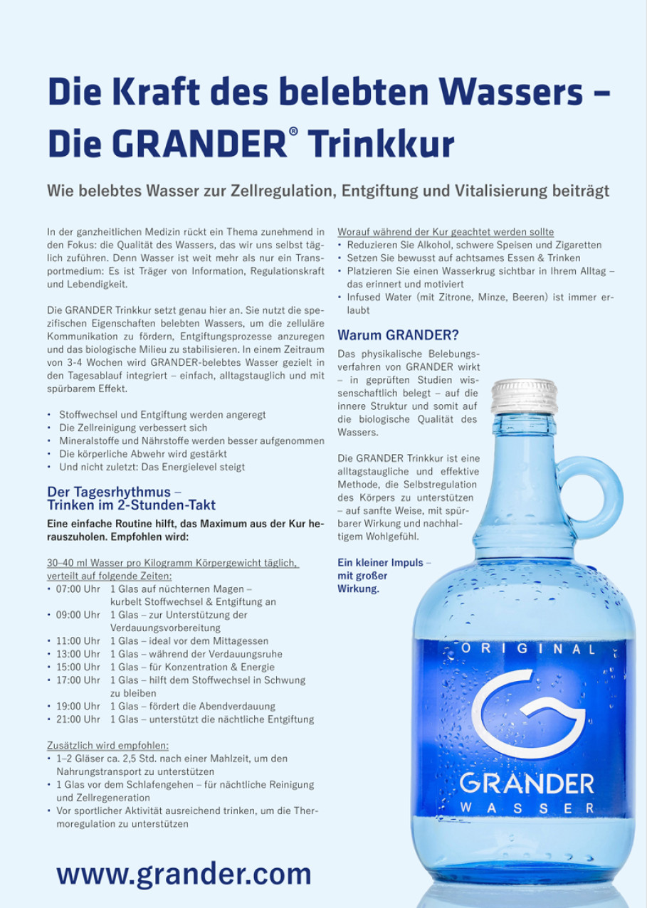 The Power of Revitalized Water – The GRANDER® Drinking Cure